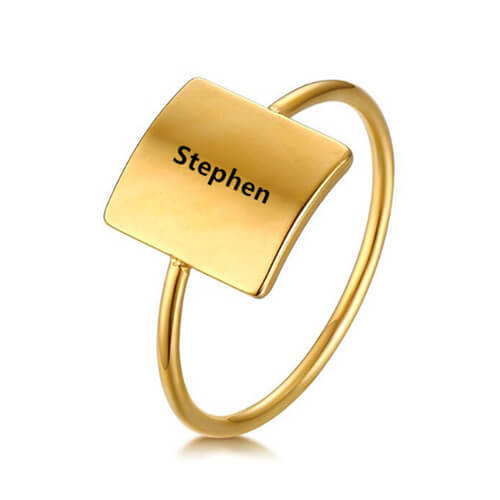 customable stainless steel handwriting jewellery maker personalized name ring distributor business